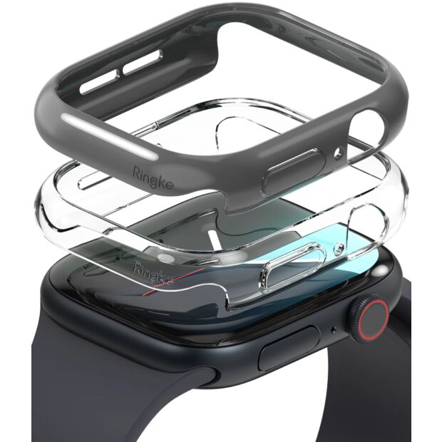 Чохол Ringke Slim Clear + Dark Gray (2шт.) для Apple Watch 10/11 46mm (S941004RS)