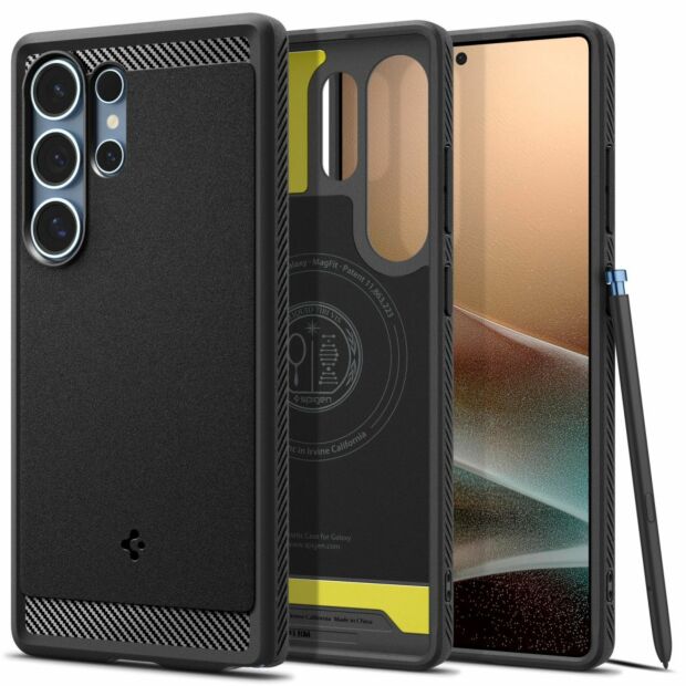 Чохол Spigen Rugged Armor MagFit до Samsung Galaxy S25 Ultra Matte Black (ACS08951)