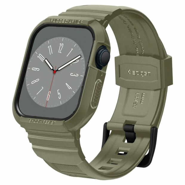Чохол з ремінцем Spigen Rugged Armor Pro до Apple Watch 4/5/6/SE/7/8/9 44/45mm Vintage Khaki (ACS05914)