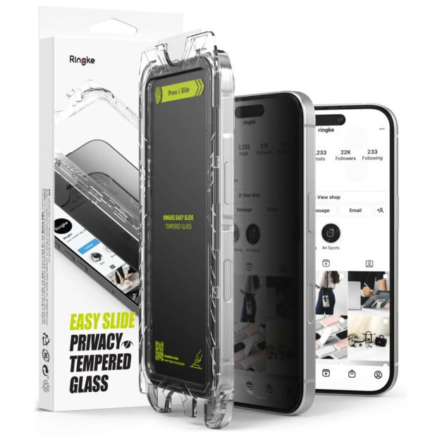 Захисне скло Ringke Easy Slide Privacy Tempered Glass 2-Pack до iPhone 15 Plus/16 Plus Black (G4as927)
