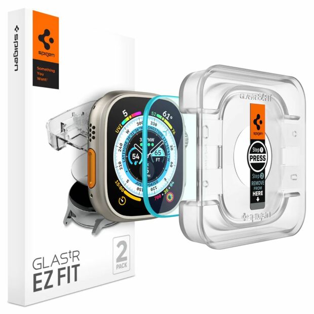 Защитное стекло Spigen Glas.tR EZ Fit 2-Pack для Apple Watch Ultra 1/2/3 49mm (AGL05556)