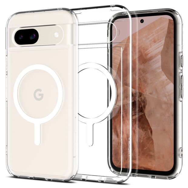 Чохол Spigen Ultra Hybrid Metal Ring MagFit до Google Pixel 8a White (ACS07263)