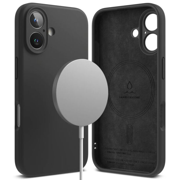 Чохол Ringke Silicone Magnetic для iPhone 16 Black (SIMG918SE55)