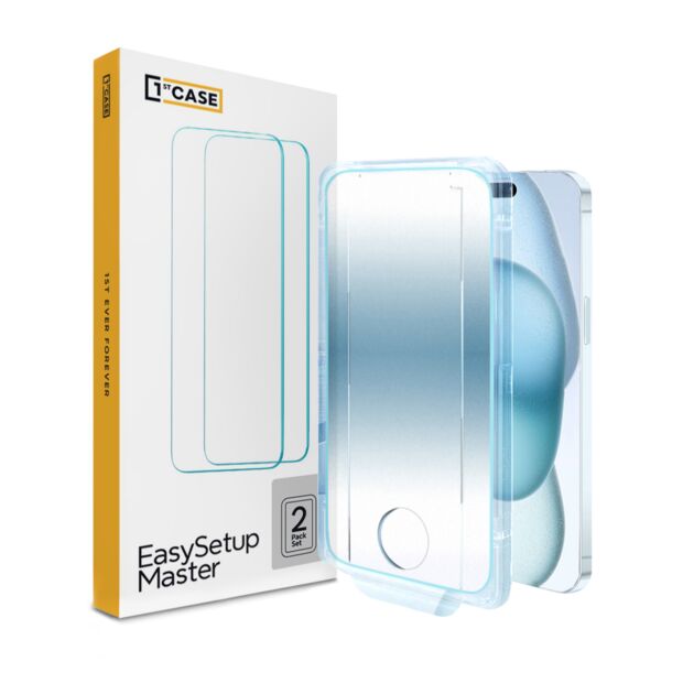 Захисне скло 1stcase EasySetup Master Tempered Glass 2-pack до iPhone 16 Pro/17/17 Pro Clear (SLA3001)