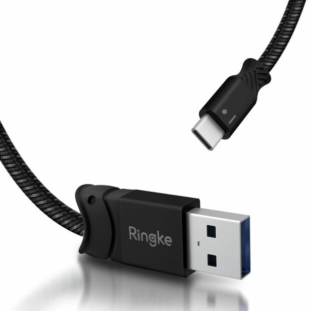 Дата-кабель Ringke Smart Black Fish Charging Cable Type-C 1.2m Black (ACFI0007)