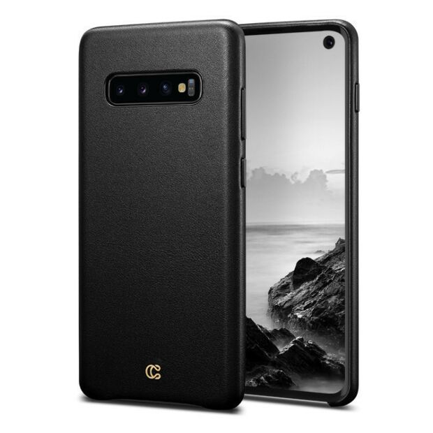 Чехол Spigen Cyrill Smooth Leather для Samsung Galaxy S10 Black (605CS25971)