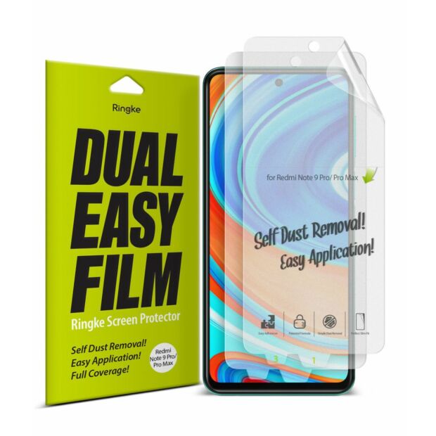 Защитная плёнка Fusion Dual Easy Film (2шт.) для Xiaomi Redmi Note 9S/ 9 Pro / 9 Pro Max Clear (ESXI0005)