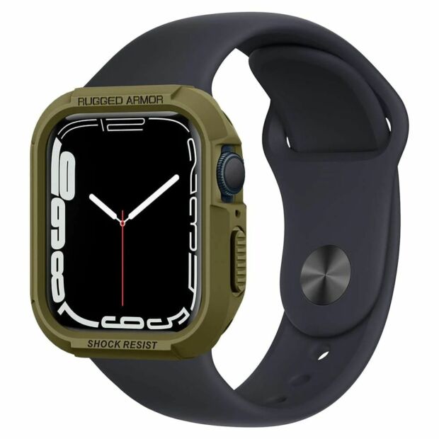 Чохол Spigen Rugged Armor до Apple Watch 4/5/6/SE/7/8/9 44/45mm Olive Green (062CS26015)