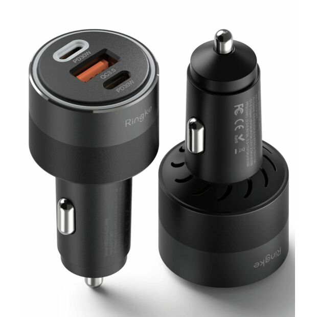 Автомобильное зарядное устройство Ringke 3-Port 84W Car Fast Charger Black (HG782S01RS)
