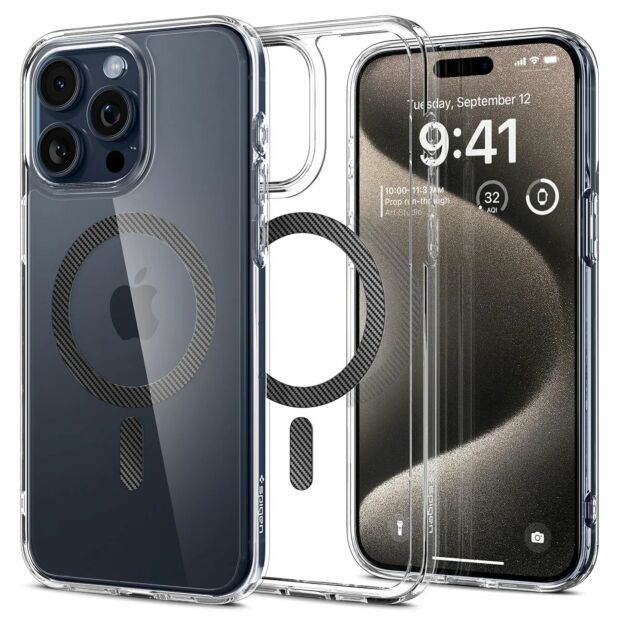 Чехол Spigen Ultra Hybrid Mag для iPhone 15 Pro Max Carbon Fiber (ACS06578)