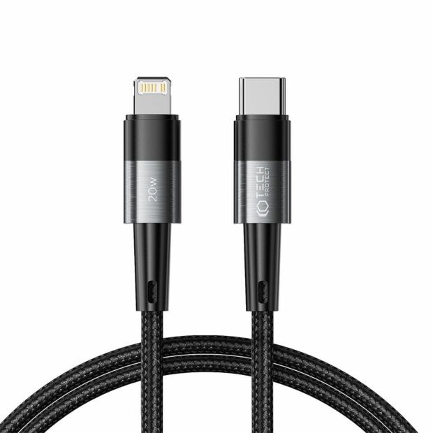 Дата-кабель Tech-Protect Ultraboost Type-C to Lightning Cable PD20W/3A 1m Grey (9490713934104)