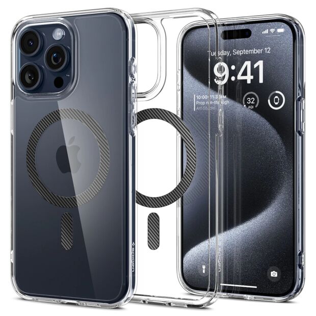 Чехол Spigen Ultra Hybrid Mag для iPhone 15 Pro Carbon Fiber (ACS06717)