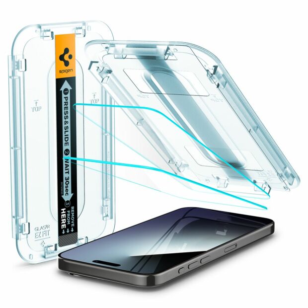 Защитное стекло Spigen Glas.tR EZ FIT 2-Pack для iPhone 15 Pro Max Clear (AGL06872)