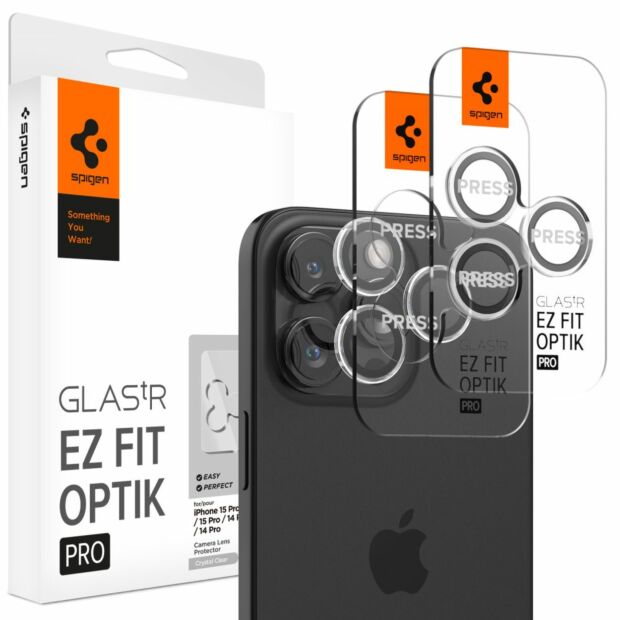Захисне скло на камеру Spigen EZ Fit Optik 2-Pack для iPhone 16 Pro/16 Pro Max/17 Pro/17 Pro Max Crystal Clear (AGL06914)