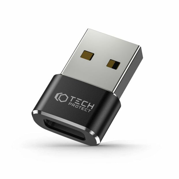 Перехідник Tech-Protect Ultraboost USB Male to Type-C Female Black (9490713932247)