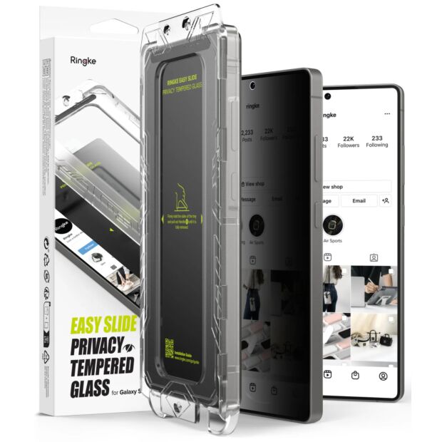 Захисне скло Ringke Easy Slide Privacy Tempered Glass 2-Pack до Samsung Galaxy S25 Ultra Black (G4as1004)