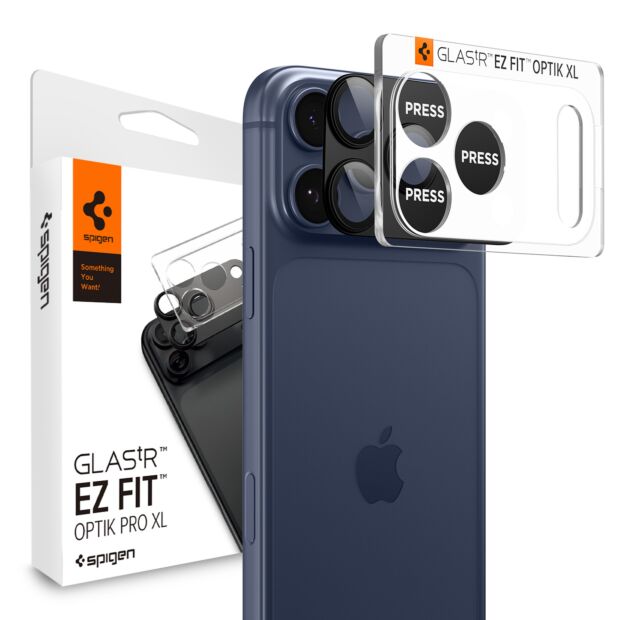 Скло на камеру Spigen EZ Fit Optik Pro XL 1-Pack до iPhone 17 Pro Max Black (AGL10649)