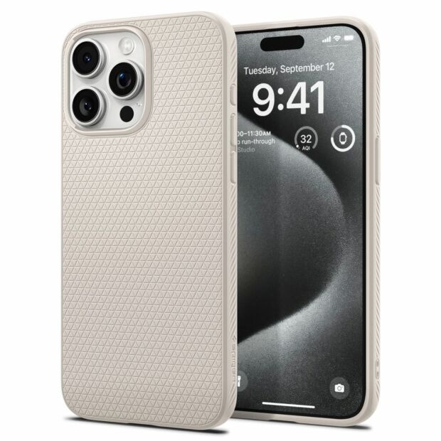 Чехол Spigen Liquid Air для iPhone 15 Pro Natural Titanium (ACS07217)