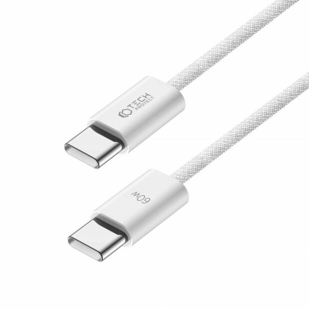 Дата-кабель Tech-Protect Ultraboost Classic Type-C to Type-C Cable PD60W/3A 2m White
