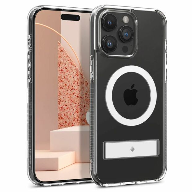 Чехол Caseology Capella Mag Kickstand для iPhone 15 Pro Clear White (ACS06757)