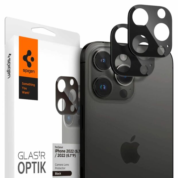 Скло на камеру Spigen Optik Camera Lens 2-pack до iPhone 14 Pro/14 Pro Max/15 Pro/ 15 Pro Max/16 Pro/ 16 Pro Max Black (AGL05273