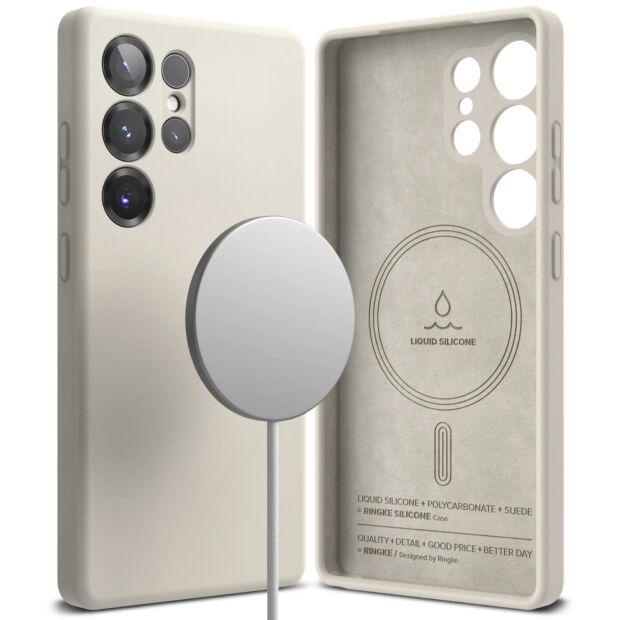 Чохол Ringke Silicone Magnetic до Samsung Galaxy S25 Ultra Stone (SIMG998SE72)