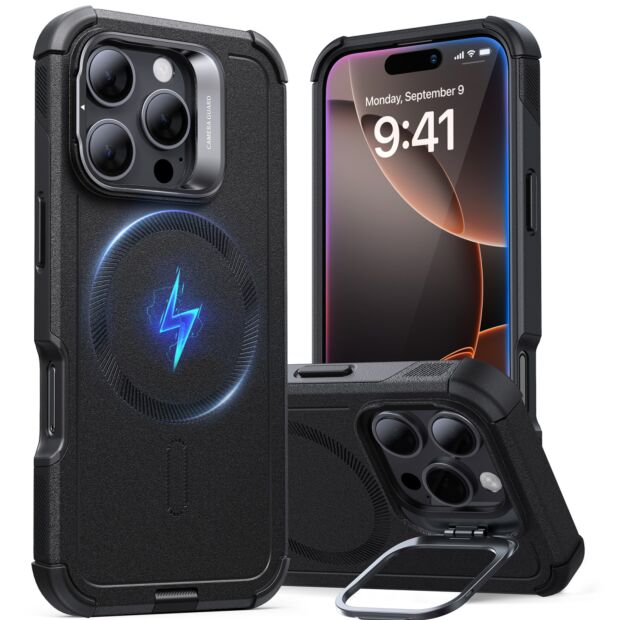 Чохол ESR Cyber Tough with Stash Stand (Halolock) до iPhone 16 Pro Black (1A76501)