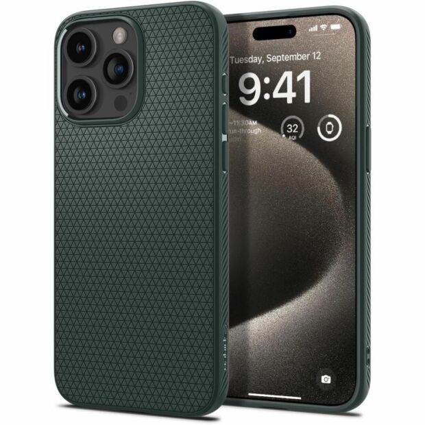 Чохол Spigen Liquid Air до iPhone 15 Pro Max Abyss Green (ACS06564)