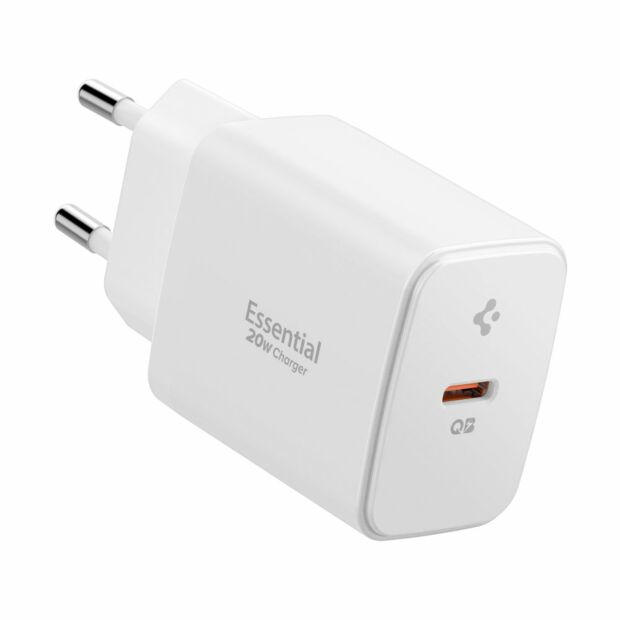 Мережевий зарядний пристрій-адаптер Spigen ArcStation Essential Gan Pro EE201EU 20W Type-C White (ACH08701)