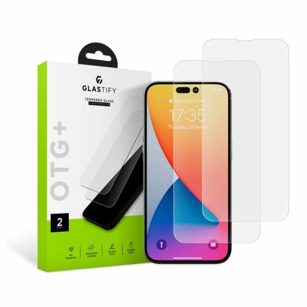 Защитное стекло Glastify OTG+ 2-pack для iPhone 14 Pro Clear