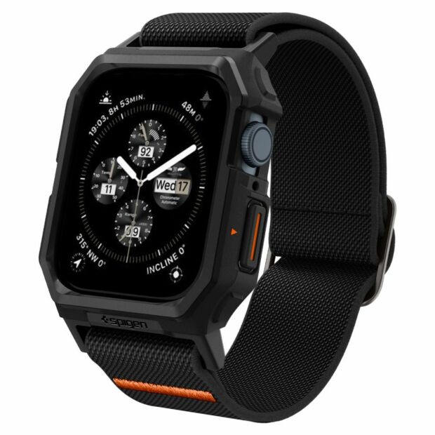 Чохол з ремінцем Spigen Lite Fit Pro для Apple Watch 4/5/6/SE/7/8/9 44/45mm Black (ACS07103)