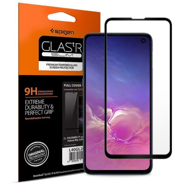 Защитное стекло Spigen Glas.tR Slim Full Cover для Samsung Galaxy S10E Black (609GL26003)