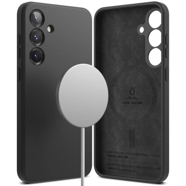Чохол Ringke Silicone Magnetic до Samsung Galaxy S25 Black (SIMG996SE55)
