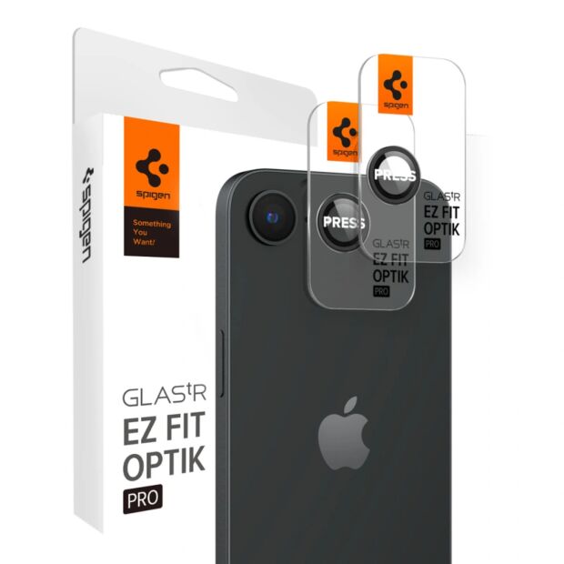 Защитное стекло на камеру Spigen GLAStR EZ Fit Optik Pro 2-Pack для iPhone 16e/17e Black (AGL09279)