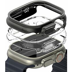 Чехол Ringke Slim Clear + Titanium Black (2шт.) для Apple Watch Ultra 1/2/3 49mm (S680003RS)