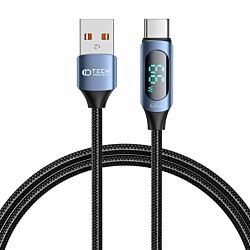 Дата-кабель Tech-Protect Ultraboost LED USB to Type-C Cable PD66W/6A 1m Blue