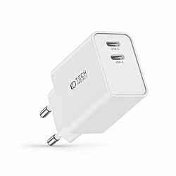 Сетевое зарядное устройство-адаптер Tech-Protect NC35W 2-port Network Charger PD35W White (9490713936078)