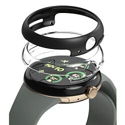 Чохол Ringke Slim Clear + Matte Black 2-pack до Google Pixel Watch 3 45mm (S938001RS)