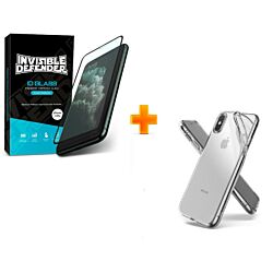 Комплект 2в1: чохол Ringke Air Clear + захисне скло Ringke Invisible Defender для iPhone XS/X
