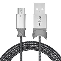 Дата-кабель Ringke Smart Fish Charging Cable micro USB 1.2м Gray (ACFI0003)