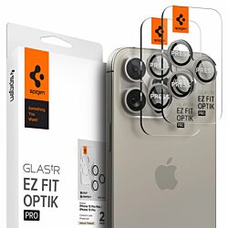Защитное стекло на камеру Spigen EZ Fit Optik 2-Pack для iPhone 16 Pro/16 Pro Max/17 Pro/17 Pro Max Natural Titanium (AGL07163)