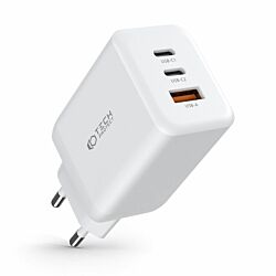 Сетевое зарядное устройство-адаптер Tech-Protect C65W 3-port Network Charger PD65W/QC3.0 White (9490713934517)