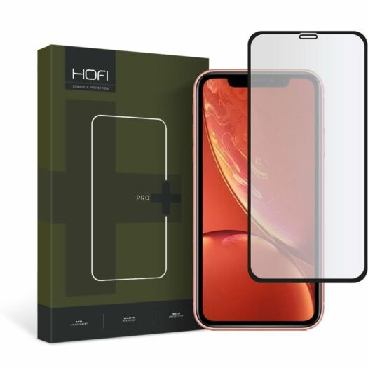 Защитное стекло Hofi Hybrid Glass  для iPhone 11/XR Black 5906735414608-arm