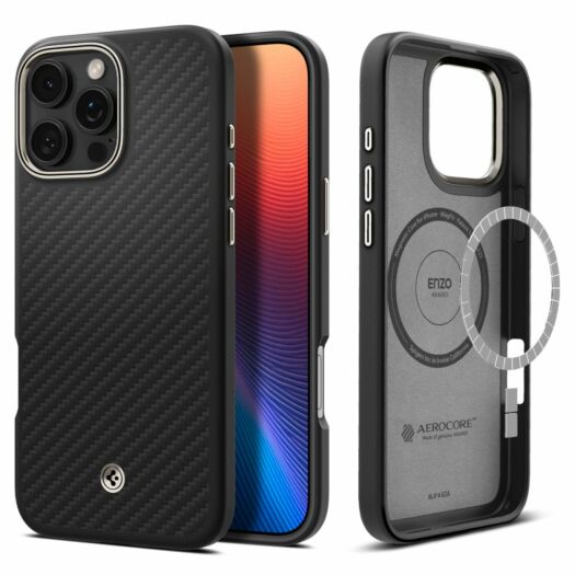 Чохол Spigen Enzo Aramid MagFit до iPhone 16 Pro Black Natural (ACS08508) ACS08508-spg