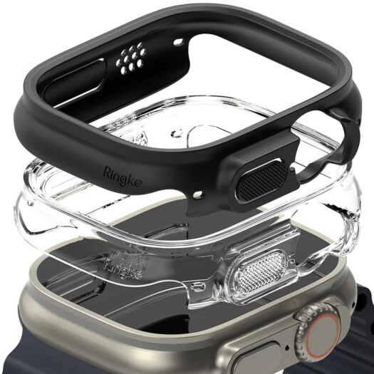 Чохол Fusion Slim Clear + Matte Black (2шт.) до Apple Watch Ultra 1/2 49mm (S680001RS) S680001RS-rgk Чохол Fusion Slim Clear + Matte Black (2шт.) до Apple Watch Ultra 1/2 49mm (S680001RS) S680001RS-rgk