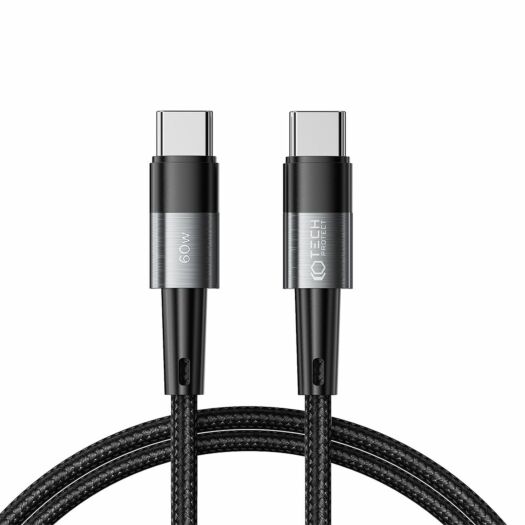 Дата-кабель Tech-Protect Ultraboost Type-C Cable PD60W/3A 1m Grey 9490713933978-arm Дата-кабель Tech-Protect Ultraboost Type-C Cable PD60W/3A 1m Grey 9490713933978-arm
