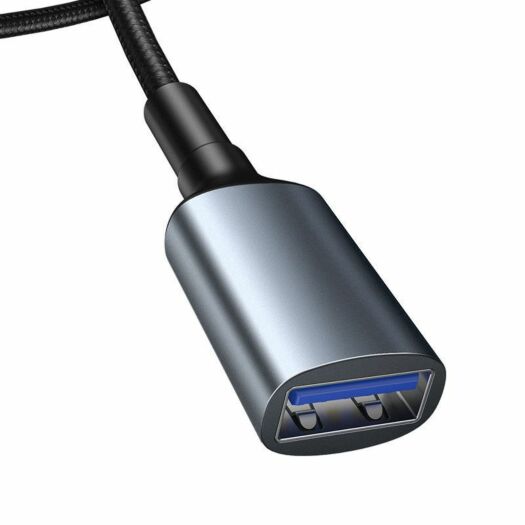 Кабель Baseus Cafule USB3.0 Male to USB3.0 Female 2A 1m Dark Gray (CADKLF-B0G) CADKLF-B0G-bs