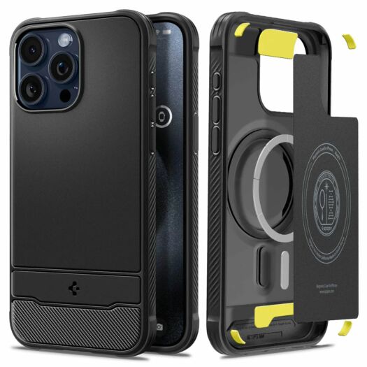 Чехол Spigen Rugged Armor MagFit для iPhone 15 Pro Matte Black (ACS06703) ACS06703-spg
