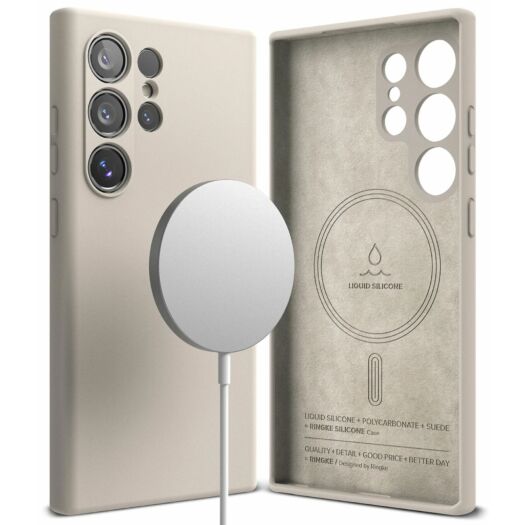 Чохол Ringke Silicone Magnetic для Samsung Galaxy S24 Ultra Stone (SIMG802SE72) SIMG802SE72-rgk