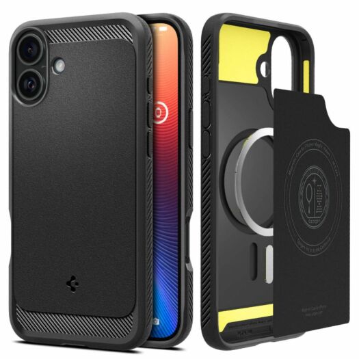 Чохол Spigen Rugged Armor MagFit до iPhone 16 Plus Matte Black (ACS08087) ACS08087-spg Чохол Spigen Rugged Armor MagFit до iPhone 16 Plus Matte Black (ACS08087) ACS08087-spg